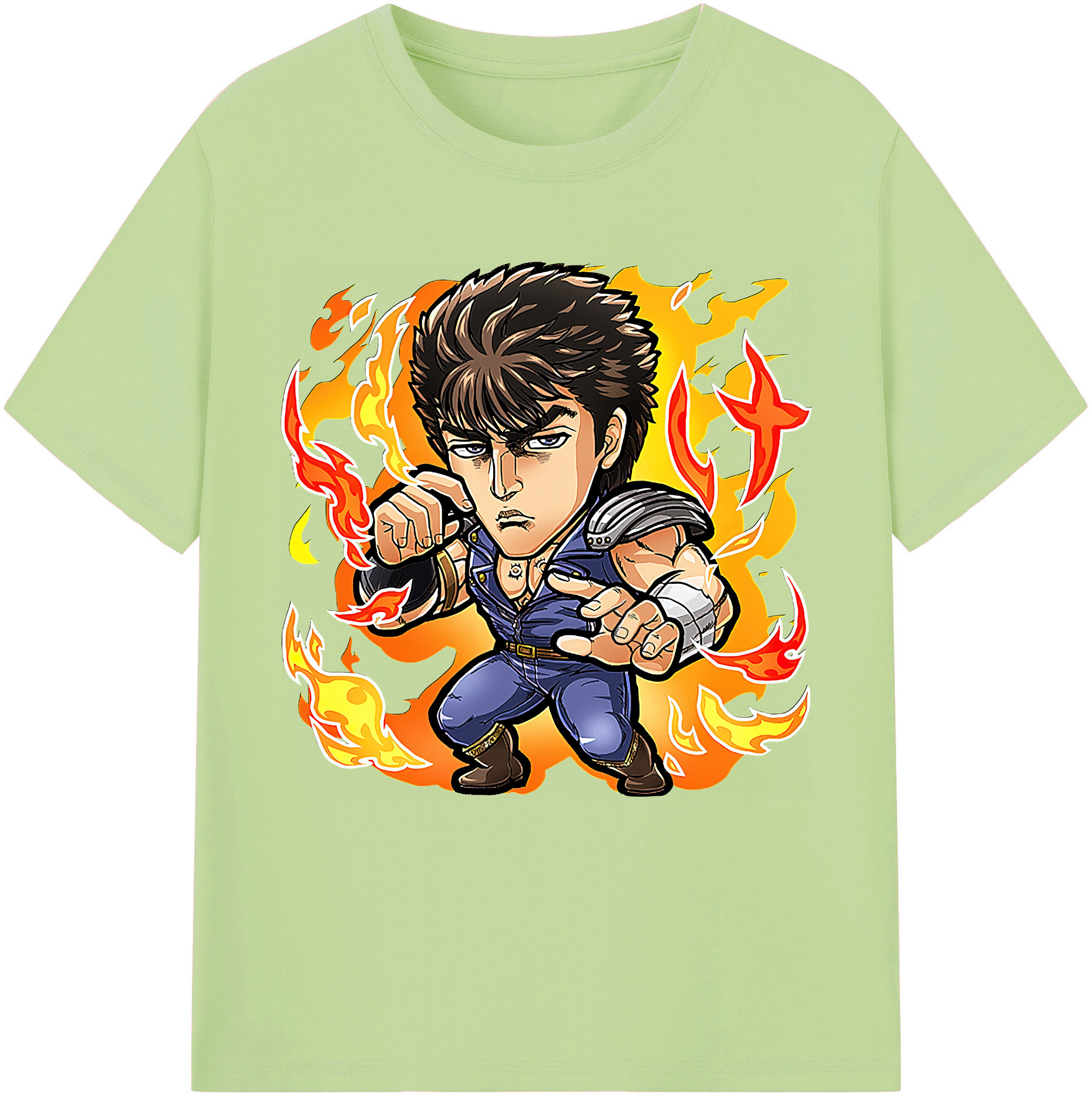 （画像用） 北斗の拳 Fist of the North Star 綿100％半袖Tシャツ（フロントプリント）
